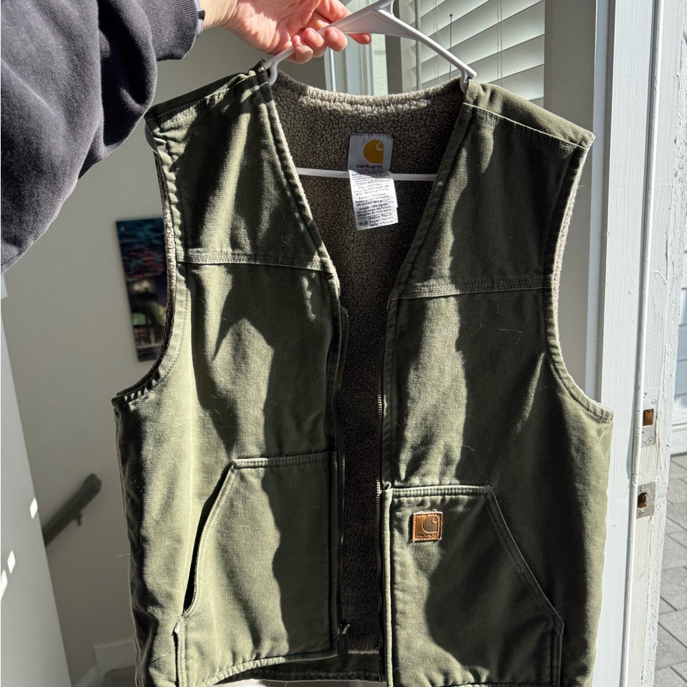 Carhartt Olive Green Fleece Vest